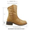 Womens Ankle Boots Loose Fitting Back Zipper Comfort Shoes Tan