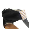 Womens Flat Sandals Tulle Ankle Wrap Zipper Closure black