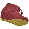 Kids Ankle Boots Faux Suede Low Heel Casual Wedges Burgundy