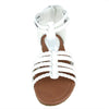 Womens Flat Sandals Braided Strappy Gladiator Casual Shoes White