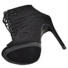 Womens Dress Shoes Cutout Ankle Booties Crisscrossed Lace Black