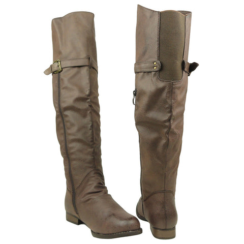 Womens Riding Over the Knee Boots Brown