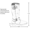 Kids Knee High Boots Knit Calf Vintage Buckles Leather Shoes Black