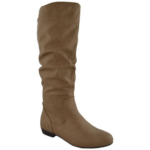 Womens Knee High Boots Taupe