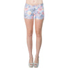 Womens Short Low Rise Floral Print Stretch Shorts Blue