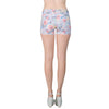 Womens Short Low Rise Floral Print Stretch Shorts Blue