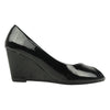 Womens Platform Sandals Patent Leather Peep Toe Wedge High Heel Shoes black