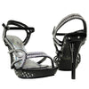 Womens Dress Sandals Strappy Embellishments High Heel Shoes black