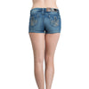 Womens Pant Rhinestone Studs Pocket Denim Shorts Blue