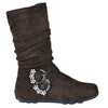 Kids Mid Calf Boots Rhinestone Buckle Accent Casual Comfort Shoes Brown