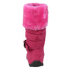 Kids Mid Calf Boots Fur Cuff Heart Buckle Accent Casual Comfort Shoes Pink