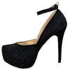 Womens Platform Shoes Sexy Glitter Scoop Vamp High Heel Dress Shoes black