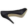 Womens Platform Shoes Glitter High Heel Sexy Stilletto Pumps Black