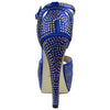 Womens Platform Sandals Studded Peep Toe Cutout High Heel Dress Shoes Blue
