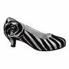 Kids Dress Shoes Zebra Print Flower Rosette Dress Pumps Silver