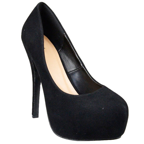 Womens Platform Shoes Closed Toe High Heel Stiletto Pumps black