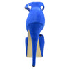 Womens Platform Sandals Peep Toe and Side Cutout Sexy Stiletto Shoes Blue