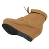 Kids Ankle Boots Lace Up Suede Casual Wedge Shoes Tan