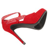 Womens Dress Sandals Strappy Wrap Rhinestones Back Zipper Closure Red