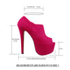 Womens Ankle Boots Suede Peep Toe Platform High Heel Shoes Pink