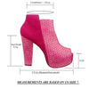 Womens Ankle Boots Weaved Leather and Suede Chunky Platform Shoes Pink