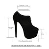 Womens Ankle Boots Closed Toe High Heel Zip Up Platform Dress Shoes black