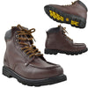 Mens Boots Oil Resistant Stitched Leather Work Hiking Padded Shoes Brown