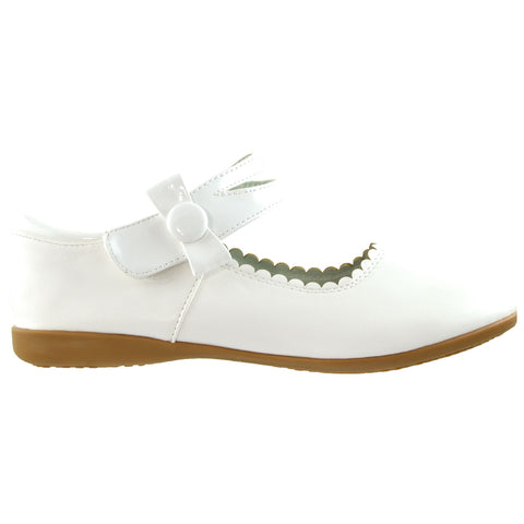 Kids Ballet Flats Mary Jane Bow Accent Casual Comfort Shoes White