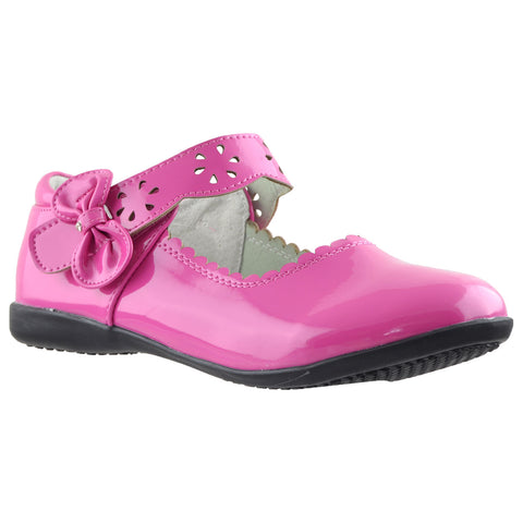 Kids Ballet Flats Scalloped Mary Jane Casual Comfort Shoes Fuchsia