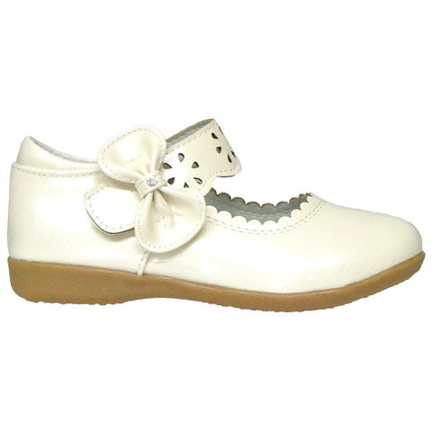 Kids Ballet Flats Scalloped Mary Jane Casual Comfort Shoes Ivory