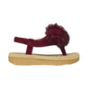 Kids Flat Sandals Slingback Open Toe Flip Flop Thong Wedges Burgundy