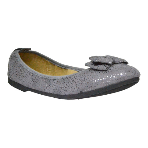 Womens Ballet Flats Slip On Bow Accent Microsuede Elastic Flat Shoes Gray