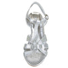 Womens Dress Sandals Braided Rhinestone Strappy Accented Wedges Silver