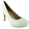 Womens Dress Shoes Square Toe Classy Slip On Pumps White