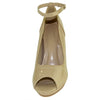 Womens Dress Shoes Stiletto Tonal Stitch Peep Toe Pumps Taupe