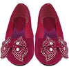 Kids Ballet Flats Velvet Embellished Side Bow Comfort Slip On Shoes Pink