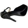 Womens Platform Sandals Studded Laser Cutout Peeptoe Stiletto Pumps black