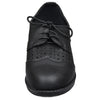 Womens Closed Toe Shoes Laser Cutout Lace Up Oxford Brogues Black