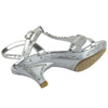 Kids Dress Sandals Embellished T-Strap Seashell Pageant High Heels Silver