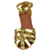 Womens Flat Sandals Layered Strappy Casual Shoes Gold