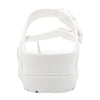 Strappy Platform Sandals Ring Toe Double Buckles White
