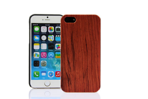 Wooden Case iPhone 6 Hard Cover Cell Phone Protector Rose Red Red