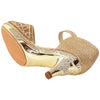 Kids Dress Sandals Open Toe Rhinestone Glitter Low Heel Sandals Gold