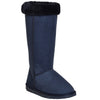 Womens Fur Cuff Mid Calf Boots Blue