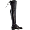 Womens Knee High Boots Lace Up Block Heel  Over the Knee Riding Boots Black