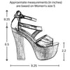 Womens Platform Sandals Peep Toe Ankle Strap Retro High Heel Shoes Black