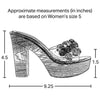 Womens Platform Sandals Jewel Crystal Accent Slip On High Heel Shoes Silver