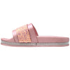 Womens Platform Sandals Glitter Buckle Rhinestone Slip On Flatform Slide Pink