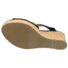 Womens Platform Sandals Cutout T-Strap Slingback Cork Wedges Black