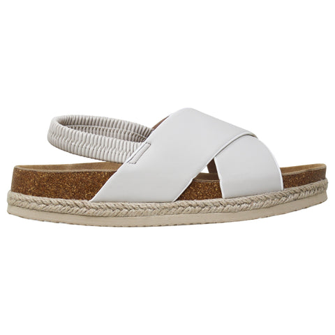 Classic Comfort Platform Sandals Criss Cross Espadrilles Sling Back White